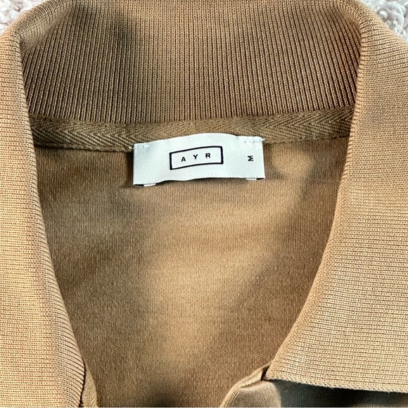 Women's Tan Long Sleeve Polo Shirt - Picture 5 of 12